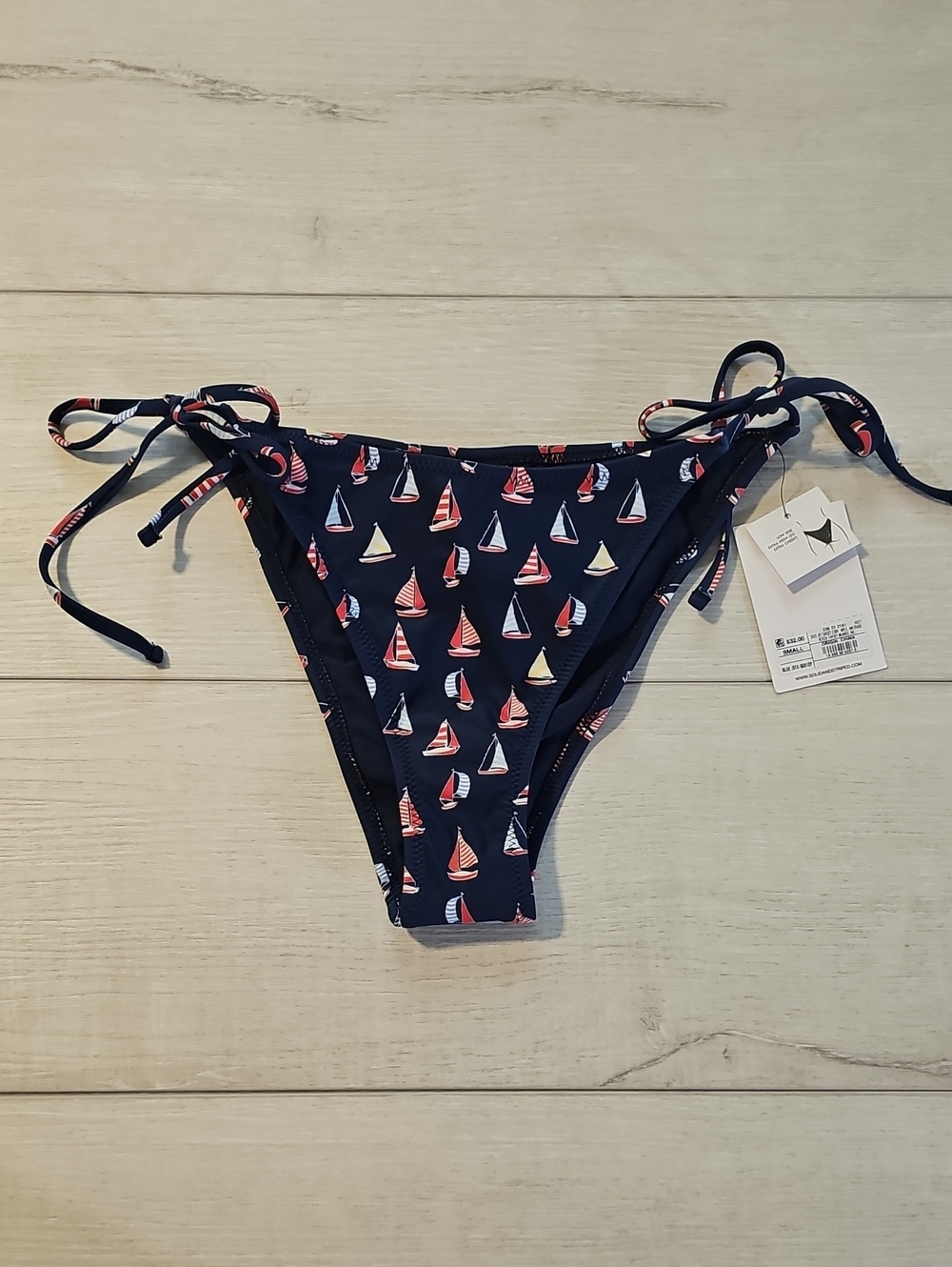 Solid & Striped Women's S Sailboat Side-Tie Mavy Bikini Bottom